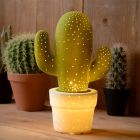 Lámpara de mesa de cerámica verde, Cactus, con interruptor