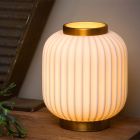 Lámpara de mesa retro blanca, Gosse, con interruptor