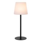 Lámpara de mesa recargable para exterior moderna negra, Tyon, 2W, 2700K LED, IP65, con regulador táctil