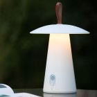 Lámpara de mesa recargable para exterior moderna blanca, La Donna, 2W, 2700K LED, IP54, con interruptor