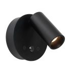 Aplique de pared recargable moderno negro, Toni, 2W, 2700-4000K, con regulador táctil