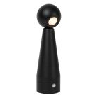 Lámpara de mesa recargable moderna negra, Ipsos, 3W, dim to warm LED, con regulador táctil