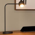 Lámpara de mesa recargable moderna negra, Comet, 3W, 2700K LED, con regulador táctil