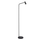 Lámpara de pie recargable moderna negra, Stirling, 3W, 2700K LED, con regulador táctil