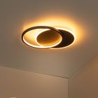 Plafón de techo moderno negro, Axelle, 24W, 2700K LED, regulable en 3 pasos