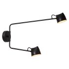 Aplique de pared recargable rústico negro, Milne, 6W, 2700K LED, con regulador táctil