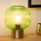 Lámpara de mesa retro dorada, Maloto, con interruptor