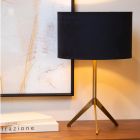 Lámpara de mesa moderna negra, Tondo, con interruptor