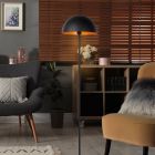 Lámpara de pie moderna negra, Siemon, con interruptor