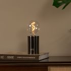 Lámpara de mesa recargable moderna gris, Vivo, con regulador táctil