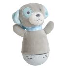 Lámpara de mesa infantil moderna gris, Dolly, 3W, RGB LED, con interruptor