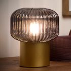 Lámpara de mesa retro dorada, Jany, con interruptor