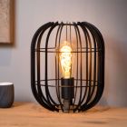 Lámpara de mesa moderna negra, Reda, con interruptor