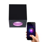 Lámpara de techo inteligente negra moderna, Alion, IP44, 4,5W, RGBW