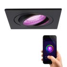 Foco empotrable inteligente negro de aluminio, Scott, 4,5W, RGBW