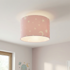 Lámpara de techo infantil rosa de tela, Stars
