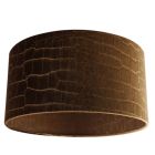 40 cm pantalla lámpara terciopelo marrón efecto piel de cocodrilo, Emilius