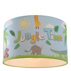 Lámpara de techo infantil azul de tela, Jungle Time