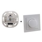 Regulador LED, 0,5 - 200W, con marco de cubierta blanco y placa central