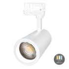Foco de carril trifásico blanco Rosella, 10W, interruptor blanco, Pro