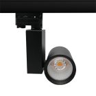 Foco de carril trifásico negro Deena, 28W, 3000K, Pro