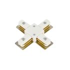 Conector en forma de X para iluminación de riel monofásica, blanco.