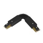Conector flexible para iluminación de riel monofásica, negro.