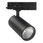 Foco de carril trífásico negro, Rozina, 10W/20W/30W, white switch LED