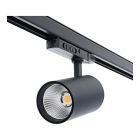 Foco de carril trífásico de aluminio negro, Rozina, 10W/20W/30W, white switch LED