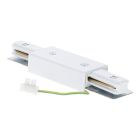 Conector en forma de I para iluminación de riel monofásica, blanco