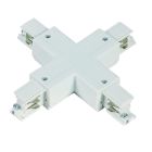 Conector en forma de X para iluminación sobre carril trifásica, blanco, Pro