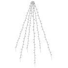 Iluminación exterior de mástil de bandera, 192 LED, 6 hilos de 2 m, sin mástil