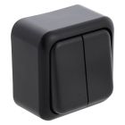 Serie de interruptores de superficie Q-Link, negro