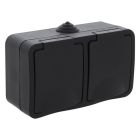 Toma de corriente Q-Link de 2 vías, de superficie, SCHUKO, a prueba de salpicaduras, horizontal