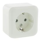 Exin Toma Exo, de superficie, simple, puesta a tierra, blanco polar