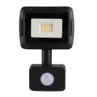 Foco proyector con sensor de aluminio negro, Miro, 10W, 3000K LED, IP65