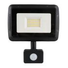 Foco proyector con sensor de aluminio negro, Miro, 30W, 3000K LED, IP65