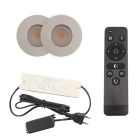 2 focos empotrables cromados para porche Dico, IP65, con set de conexión y mando a distancia