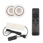 2 focos empotrables orientables para porche Rona, IP44, con set de conexión y mando a distancia, blanco