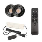 2 focos empotrables orientables para porche Rona, IP44, con set de conexión y mando a distancia, negro