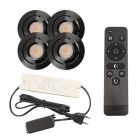 4 focos empotrables orientables para porche Rona, IP44, con set de conexión y mando a distancia, negro