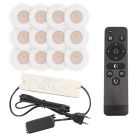 12 focos empotrables blancos para porche Dico, IP65, con set de conexión y mando a distancia