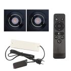 2 focos empotrables orientables para porche Rona cuadrado, IP44, con set de conexión y mando a distancia, negro