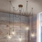 Lámpara colgante retro cobre, August