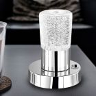Lámpara de mesa antigua cromada, Merle, 4,3W, 3000K LED, con interruptor