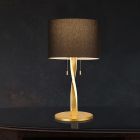 Lámpara de mesa moderna dorada, Ramten, 3W, 3000K LED, con interruptor de cuerda