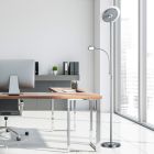Lámpara de pie moderna níquel, Benny, 18W, 3000K LED, con regulador táctil