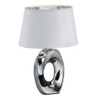 Lámpara de mesa de cerámica plateada, Moldrup, con interruptor