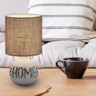 Lámpara de mesa de cerámica blanca, Mosh, con interruptor