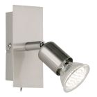 Foco de pared de metal níquel, Tembisa, con interruptor